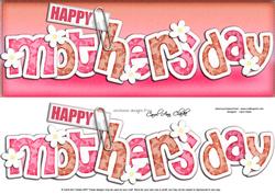 Large Dl Mothers Day Felties Quick Card with 3D Decoupage