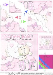 A New Baby Girl Lamb Felties Wavy Corner