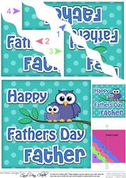 Owl Felties Father Fathers Day Wavy Corner Side Topper