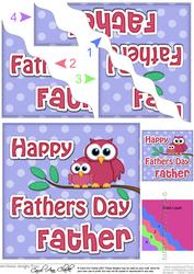 Owl Felties Father Fathers Day Wavy Corner Side Topper