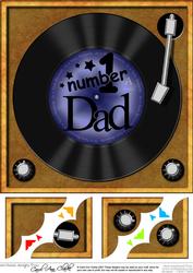 Number 1 Dad Record  - 8 x 8 Scalloped Corner Topper 