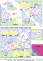 Irish Gaelic Hoppy Easter Bunny Boy Felties Wavy Corner