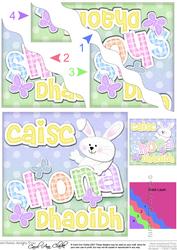 Irish Gaelic Hoppy Easter Bunny Boy Felties Wavy Corner