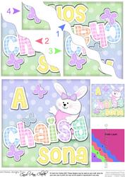 Scottish Gaelic Hoppy Easter Bunny Girl Felties Wavy Corner