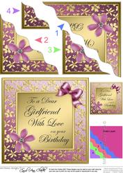 Floral Elegance Birthday Girlfriend Wavy Corner Stacker