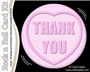 Thank You Sweet Heart Rock N Roll Kit, Envelope and Insert