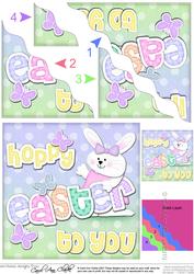 Hoppy Easter to You Easter Bunny Girl Felties Wavy Corner