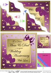 Mum and Dad Wedding Anniversary Wavy Corner