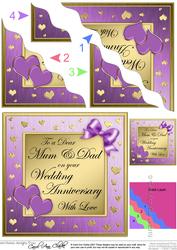 Mum and Dad Wedding Anniversary Wavy Corner