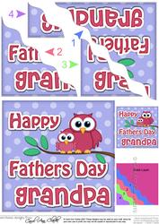 Owl Felties Grandpa Fathers Day Wavy Corner Side Topper