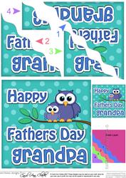 Owl Felties Grandpa Fathers Day Wavy Corner Side Topper