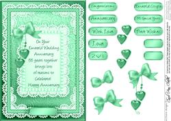 A5 Emerald Wedding Anniversary Quick Card with 3D Decoupage