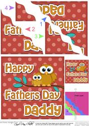 Owl Felties Daddy Fathers Day Wavy Corner Side Topper