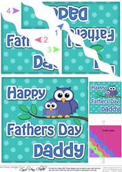 Owl Felties Daddy Fathers Day Wavy Corner Side Topper