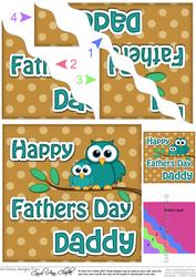 Owl Felties Daddy Fathers Day Wavy Corner Side Topper