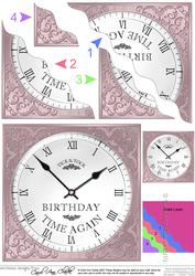 Birthday Clock Wavy Corner Side Stacker Topper