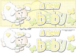 Large Dl a New Baby Lamb Felties Side Stacker Topper