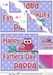 Owl Felties Pappa Fathers Day Wavy Corner Side Topper
