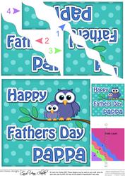 Owl Felties Pappa Fathers Day Wavy Corner Side Topper