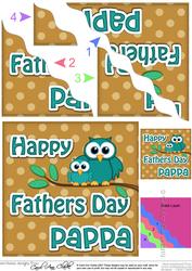 Owl Felties Pappa Fathers Day Wavy Corner Side Topper