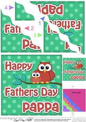 Owl Felties Pappa Fathers Day Wavy Corner Side Topper