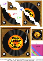 30th Birthday Record Wavy Corner Side Stacker Topper