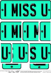 I Miss You Novelty Number Plate with Side Stacker