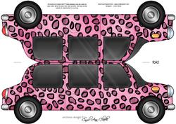 Large Dl Leopardskin Stretch Limo Shaped Card