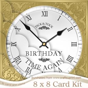 8 x 8 Birthday Clock Kit with Scalloped Corners