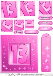 13th Bright Metallic Age Quick Card with Twisted Pyramage