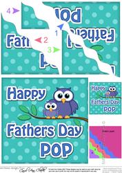 Owl Felties Pop Fathers Day Wavy Corner Side Topper