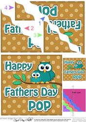 Owl Felties Pop Fathers Day Wavy Corner Side Topper