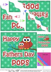 Owl Felties Pops Fathers Day Wavy Corner Side Stacker