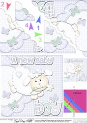 A New Baby Boy Lamb Felties Scallop Corner