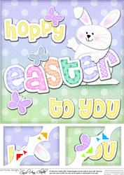 8x8 Hoppy Easter to You Easter Bunny Boy Felties Topper