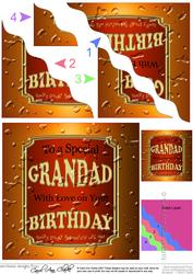 Beer Label Grandad Birthday Wavy Corner Side Stacker Topper