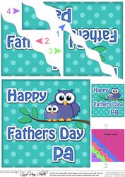 Owl Felties Pa Fathers Day Wavy Corner Side Stacker
