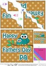 Owl Felties Pa Fathers Day Wavy Corner Side Stacker
