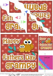 Owl Felties Grampy Fathers Day Wavy Corner Side Stacker