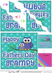Owl Felties Grampy Fathers Day Wavy Corner Side Stacker