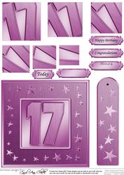 17th Bright Metallic Age Quick Card with Twisted Pyramage