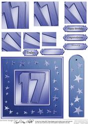 17th Bright Metallic Age Quick Card with Twisted Pyramage