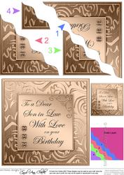 Elegant Metallic Birthday Son in Law Wavy Corner Stacker