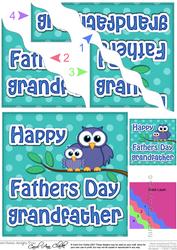 Owl Felties Grandfather Fathers Day Wavy Corner Side Stacker