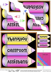 Thank You Classroom Assistant Pencils Wavy Corner