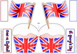 Flying the Flag Uk Cupcake Felties Shaped Card