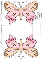 Fluttery Butterfly Shaped Treat or Favour Box Sheet 1