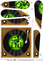 Number 1 Dad Record Fan Pyramage Topper