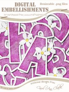 Denim N Daisies Felties Uppercase Alpha Digital Embellishmen