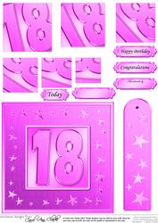 18th Bright Metallic Age Quick Card with Twisted Pyramage
